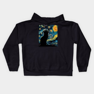 Cat Starry Night Harmony Kids Hoodie